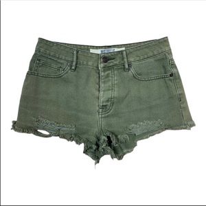 Brandy Melville Green Jean Shorts